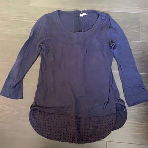 Anthropologie Navy reverse cardigan